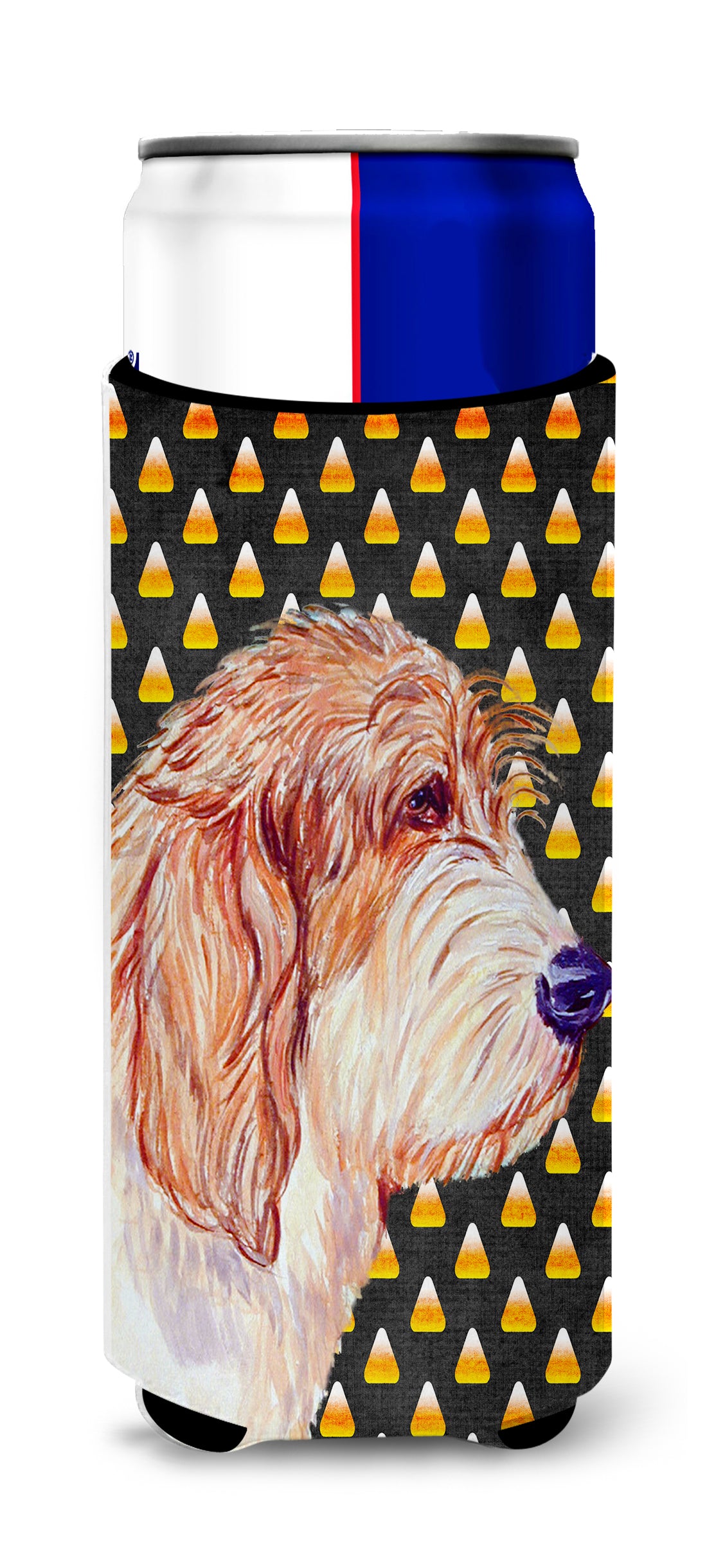 Petit Basset Griffon Vendeen Candy Corn Halloween Portrait Ultra Beverage Insulators for slim cans LH9047MUK.