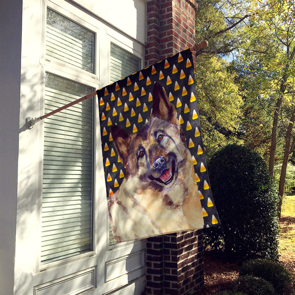 Norwegian Elkhound Candy Corn Halloween Portrait Flag Canvas House Size  the-store.com.