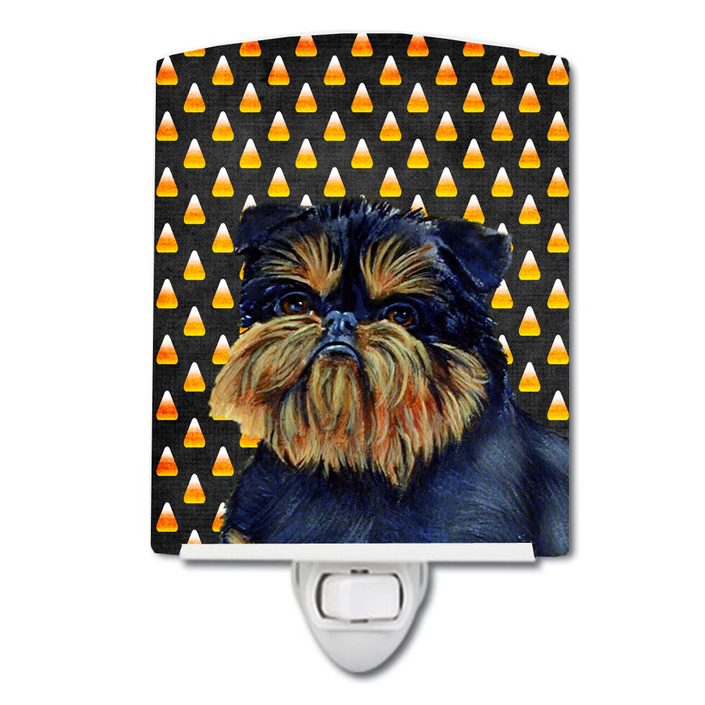 Brussels Griffon Candy Corn Halloween Portrait Ceramic Night Light LH9049CNL - the-store.com