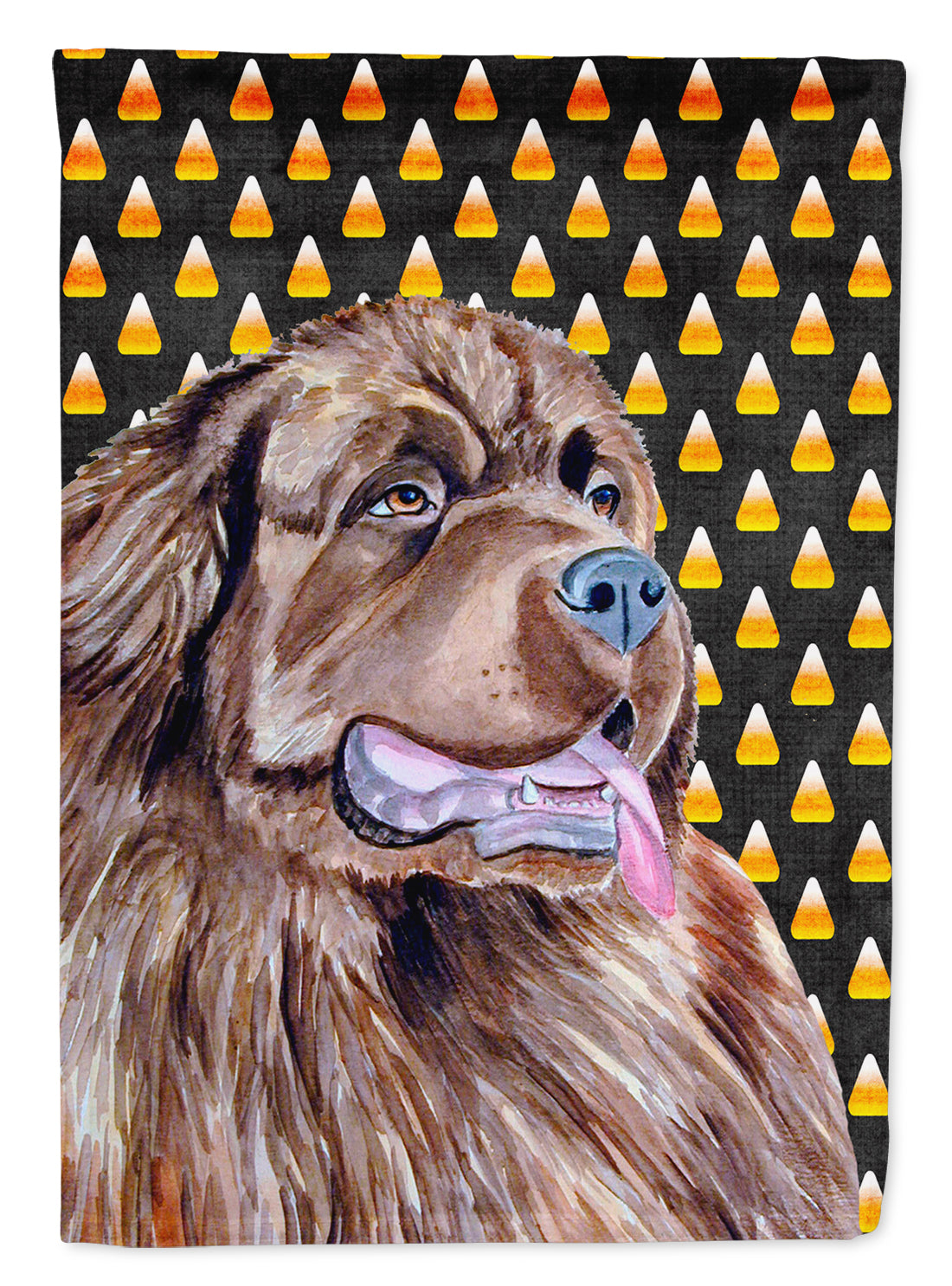 Newfoundland Candy Corn Halloween Portrait Flag Canvas House Size  the-store.com.