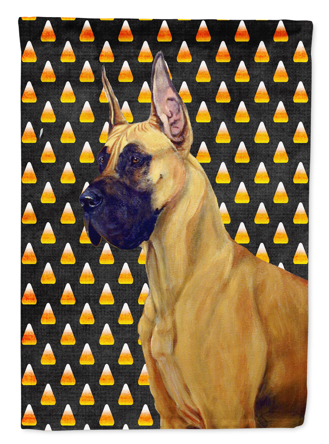 Great Dane Candy Corn Halloween Portrait Flag Canvas House Size  the-store.com.