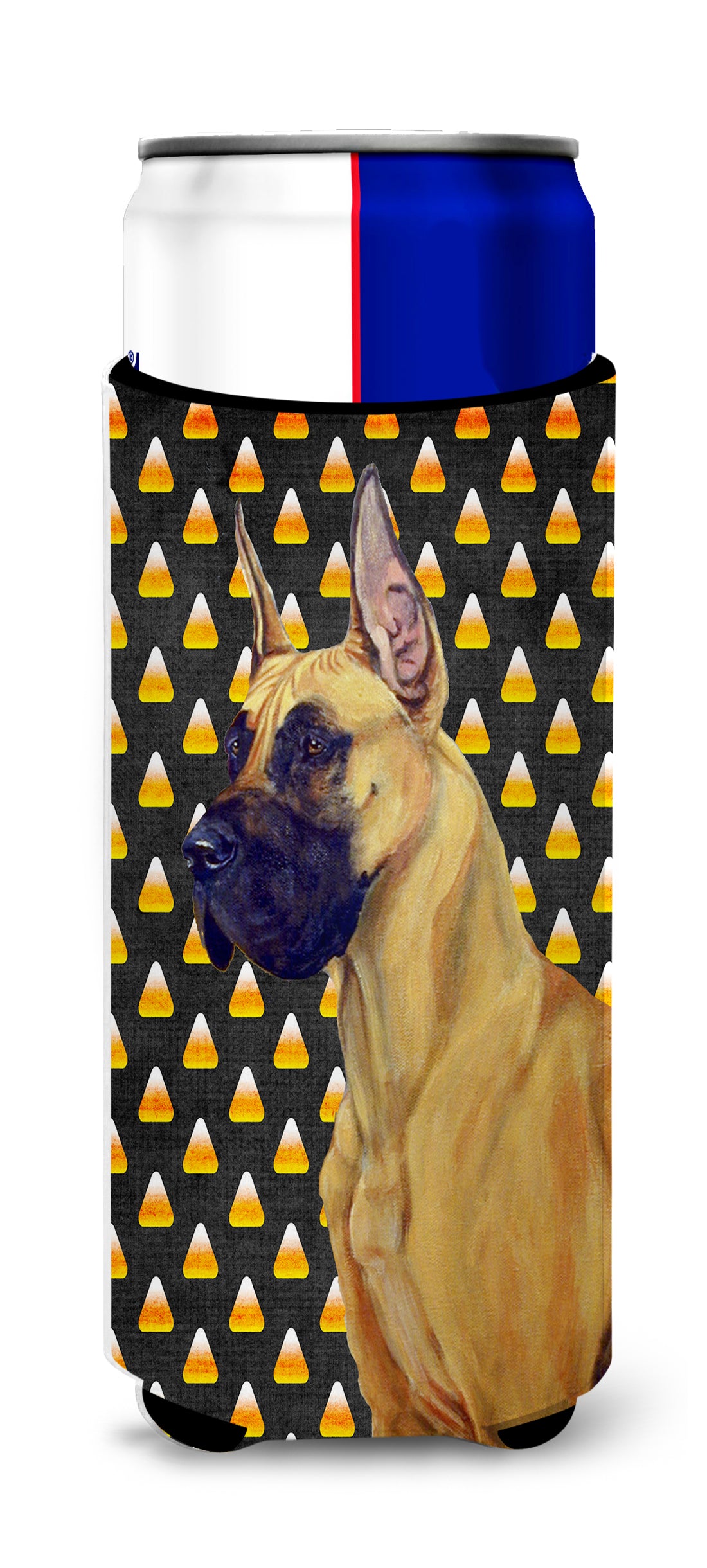 Great Dane Candy Corn Halloween Portrait Ultra Beverage Insulators for slim cans LH9051MUK.