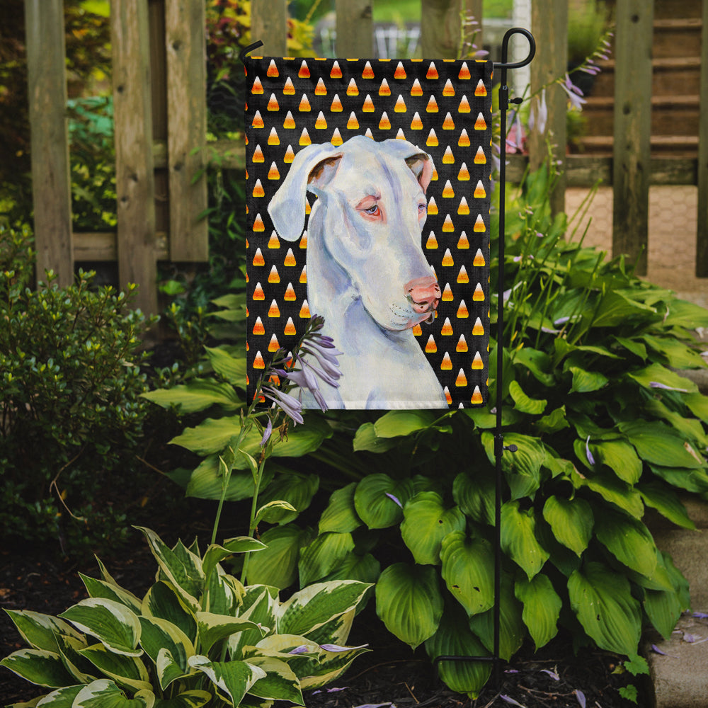 Great Dane Candy Corn Halloween Portrait Flag Garden Size.