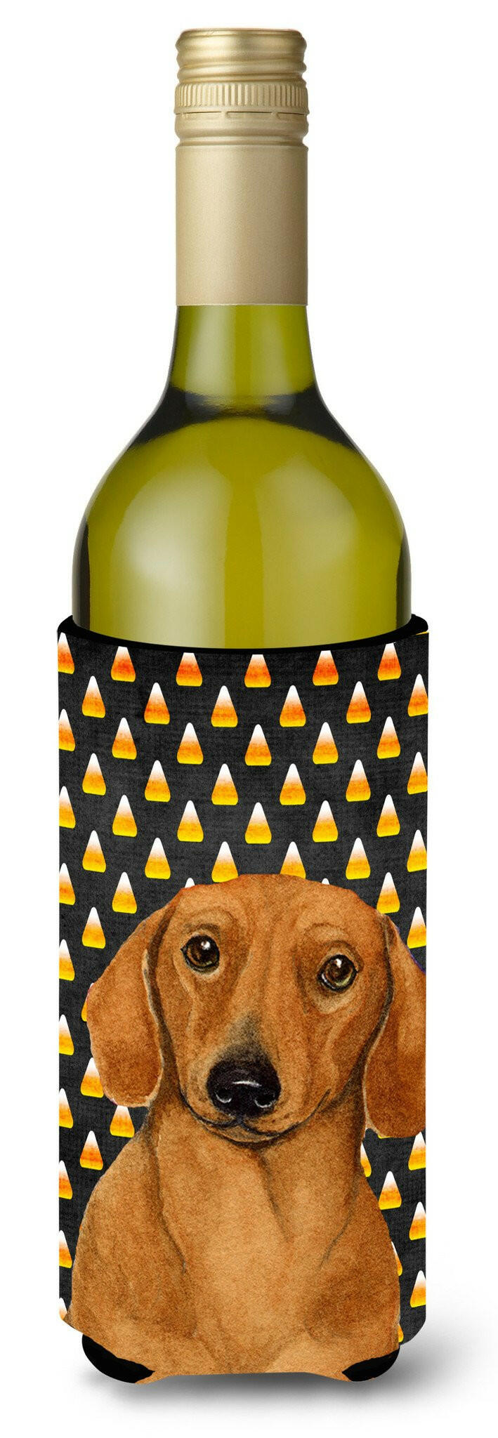 Dachshund Candy Corn Halloween Portrait Wine Bottle Beverage Insulator Beverage Insulator Hugger LH9053LITERK by Caroline&#39;s Treasures