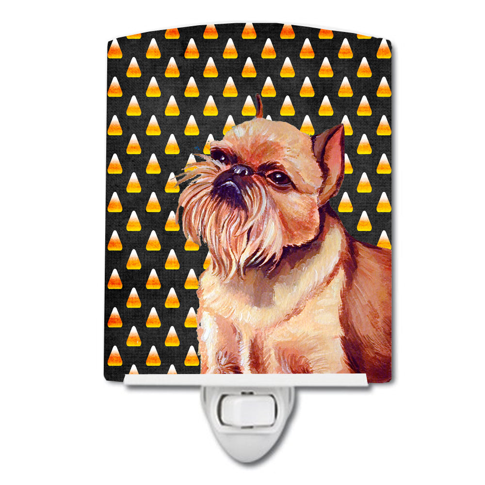 Brussels Griffon Candy Corn Halloween Portrait Ceramic Night Light LH9055CNL - the-store.com