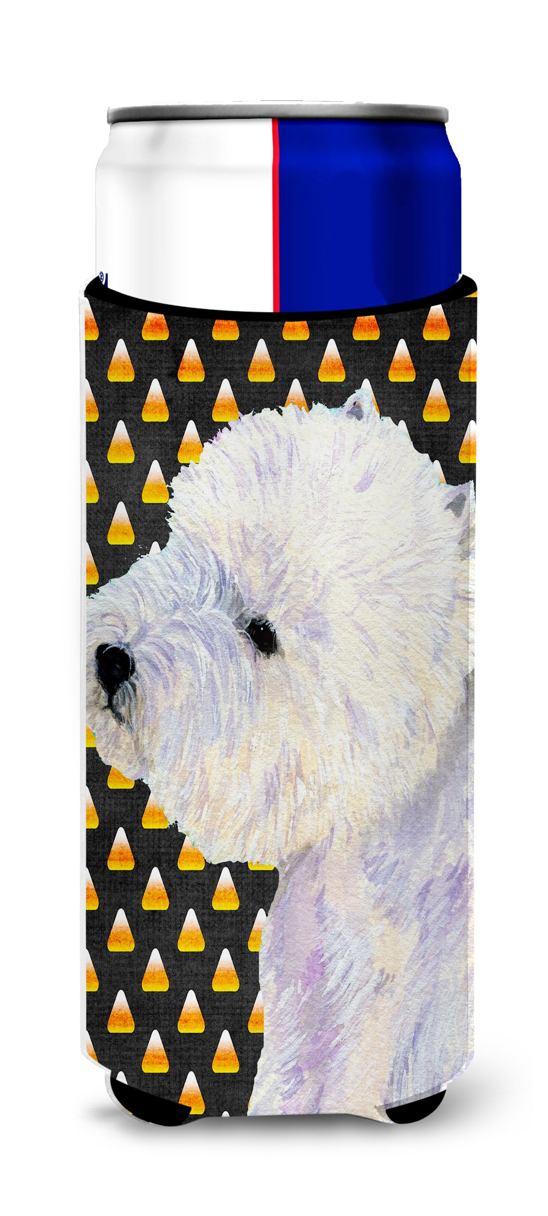 Westie Candy Corn Halloween Portrait Ultra Beverage Insulators for slim cans LH9056MUK.