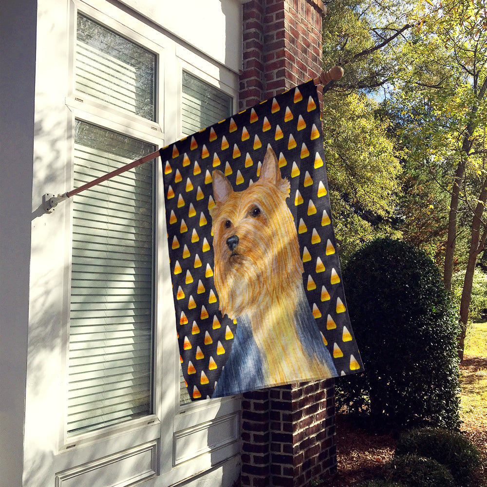 Silky Terrier Candy Corn Halloween Portrait Flag Canvas House Size  the-store.com.