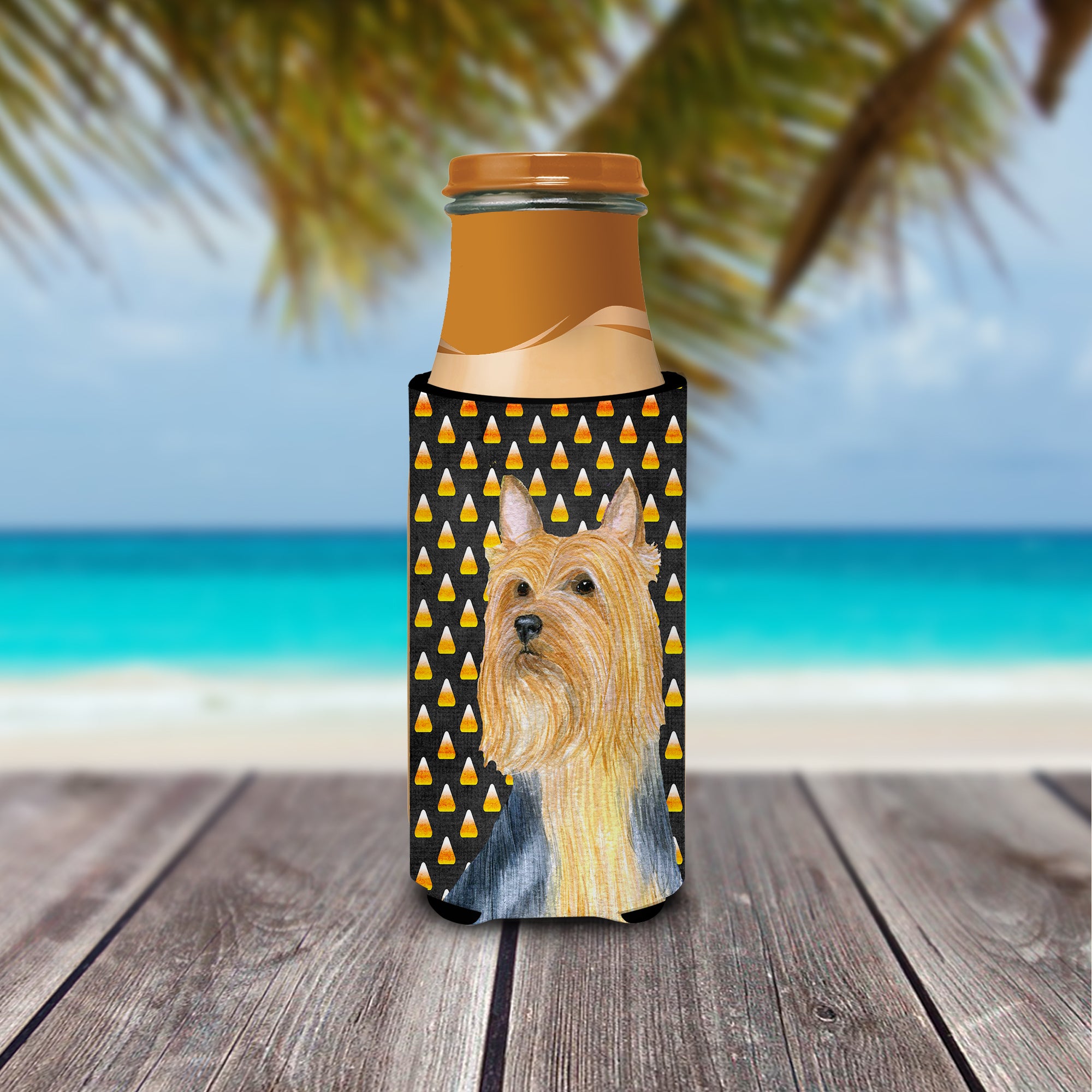 Silky Terrier Candy Corn Halloween Portrait Ultra Beverage Insulators for slim cans LH9057MUK.