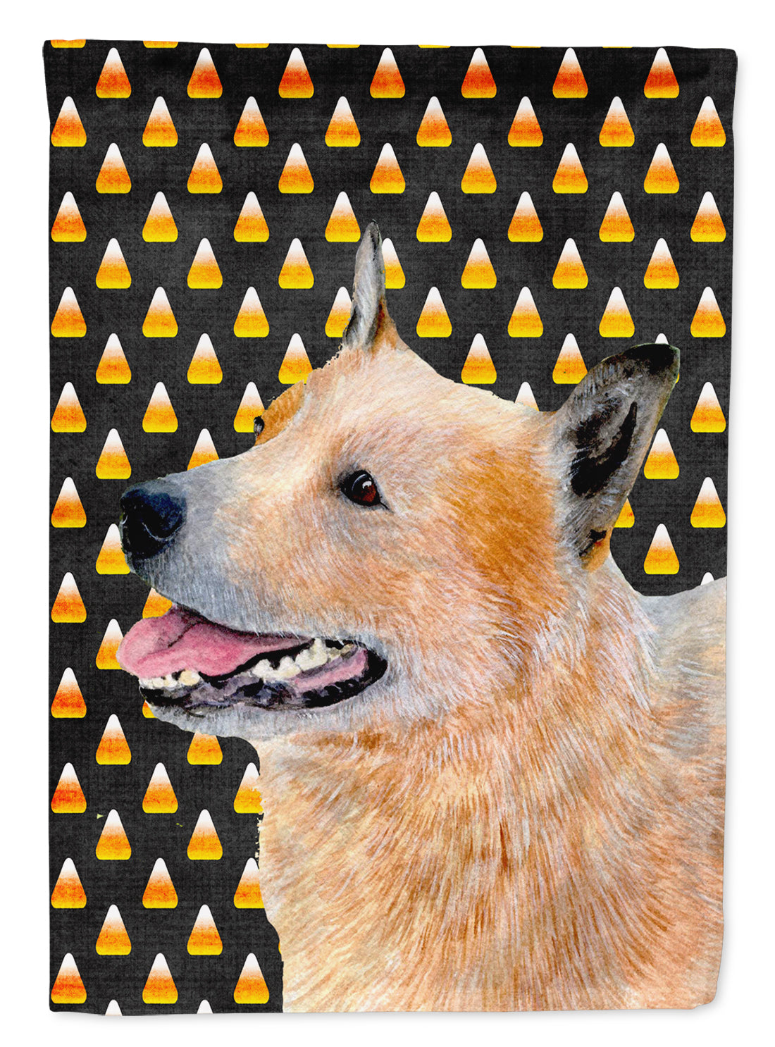 Australian Cattle Dog Candy Corn Halloween Portrait Flag Canvas House Size  the-store.com.