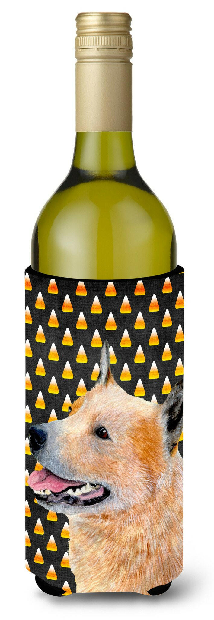 Australian Cattle Dog Candy Corn Halloween Portrait Wine Bottle Beverage Insulator Beverage Insulator Hugger by Caroline's Treasures