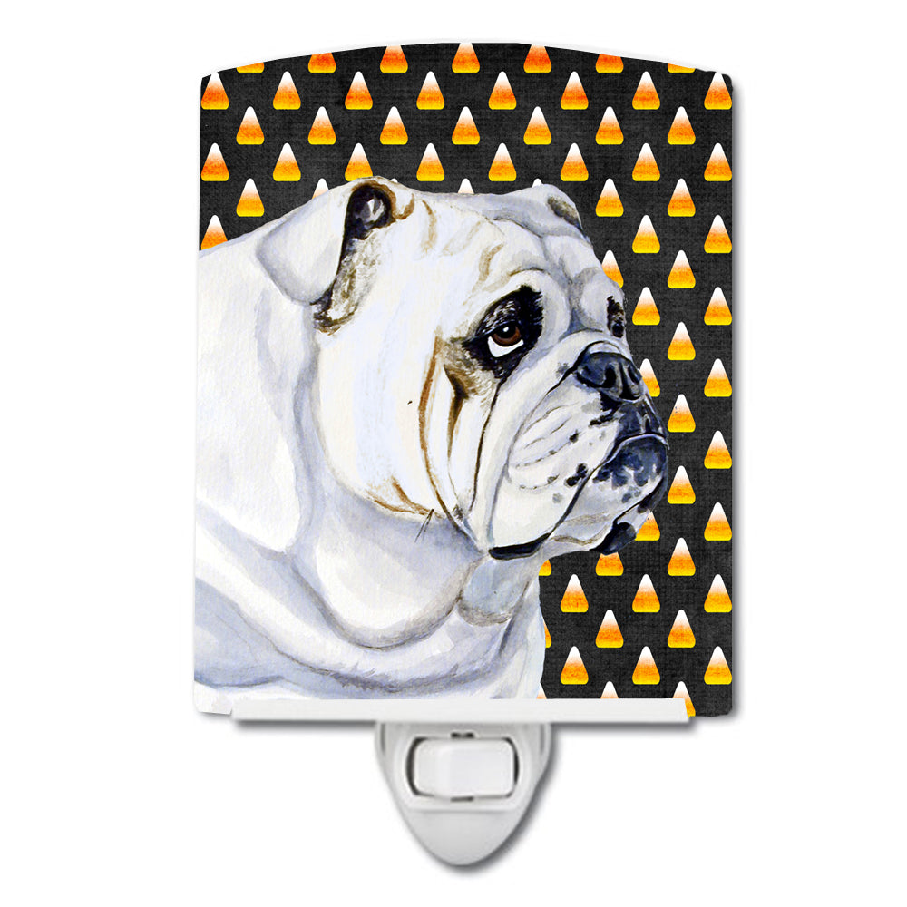 Bulldog English Candy Corn Halloween Portrait Ceramic Night Light LH9060CNL - the-store.com