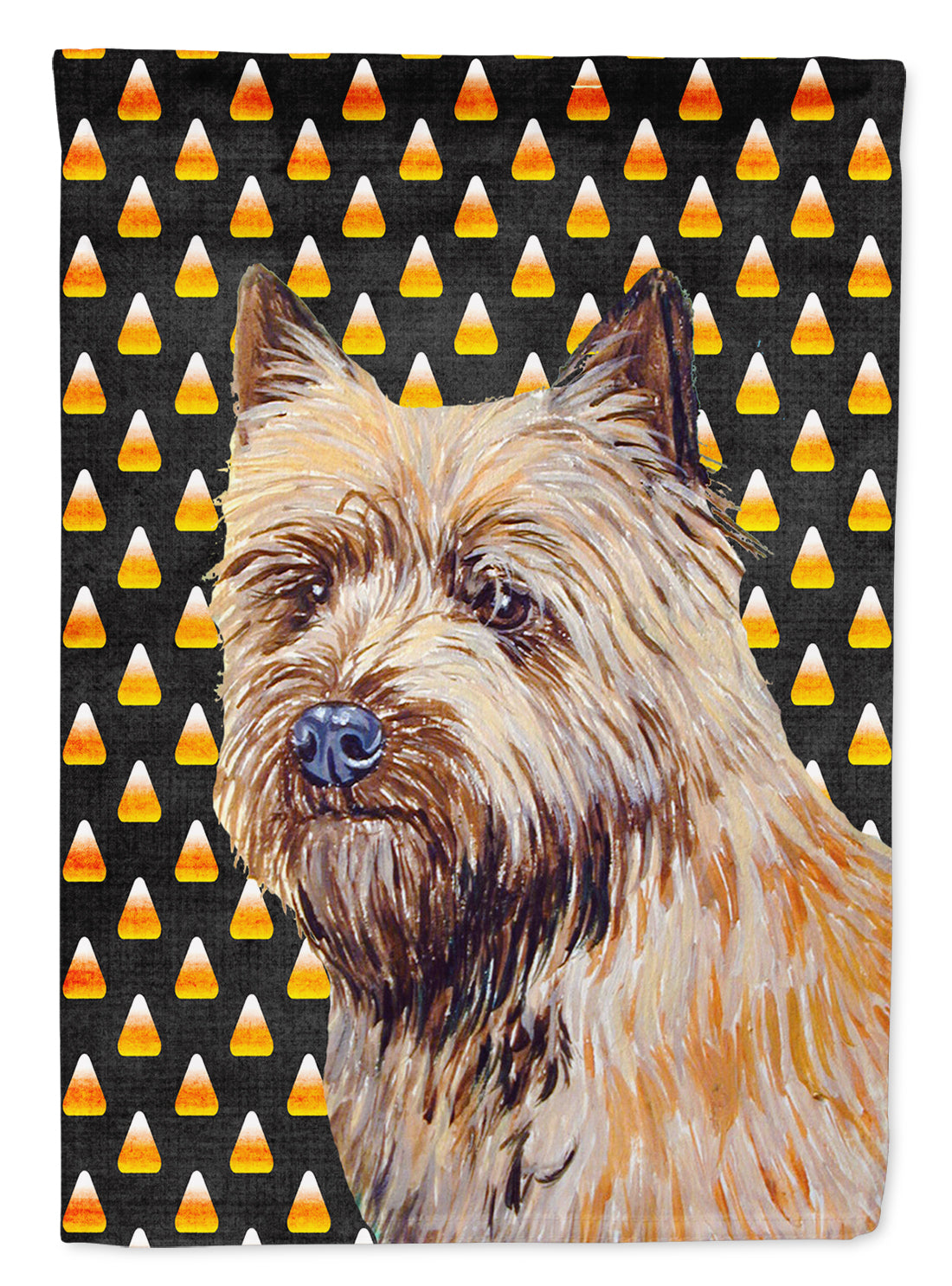 Cairn Terrier Candy Corn Halloween Portrait Flag Canvas House Size  the-store.com.