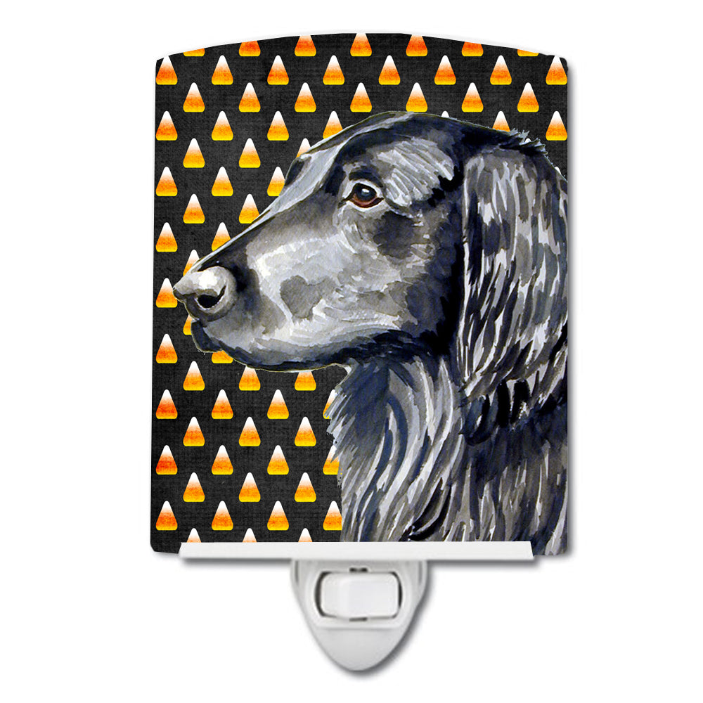 Flat Coated Retriever Candy Corn Halloween Portrait Ceramic Night Light LH9062CNL - the-store.com