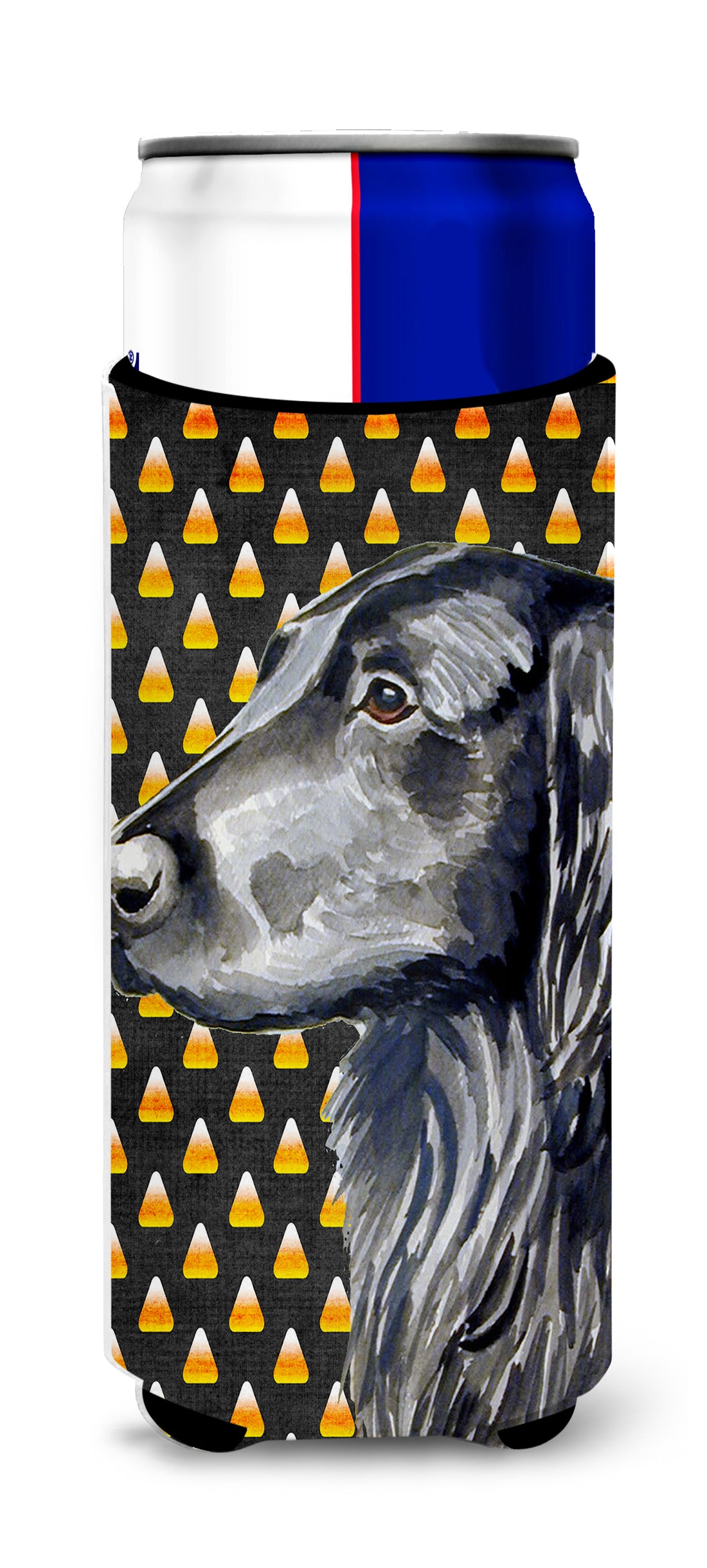 Flat Coated Retriever Candy Corn Halloween Portrait Ultra Beverage Insulators for slim cans LH9062MUK.