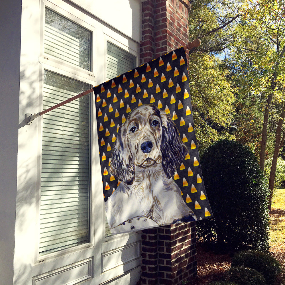 English Setter Candy Corn Halloween Portrait Flag Canvas House Size  the-store.com.