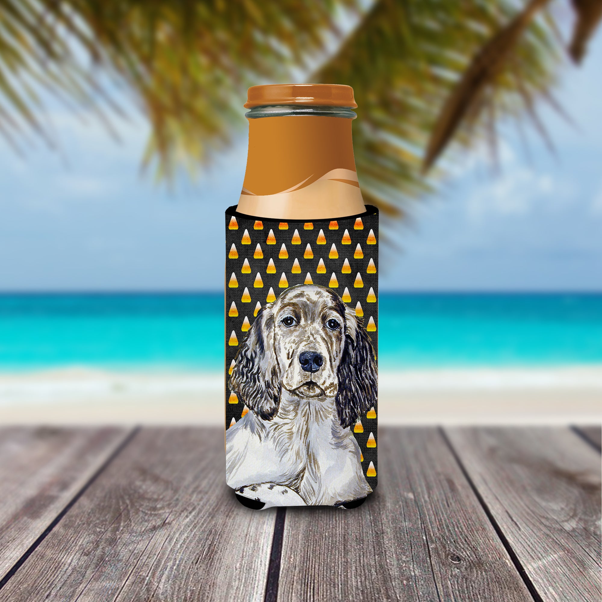 English Setter Candy Corn Halloween Portrait Ultra Beverage Insulators for slim cans LH9063MUK.