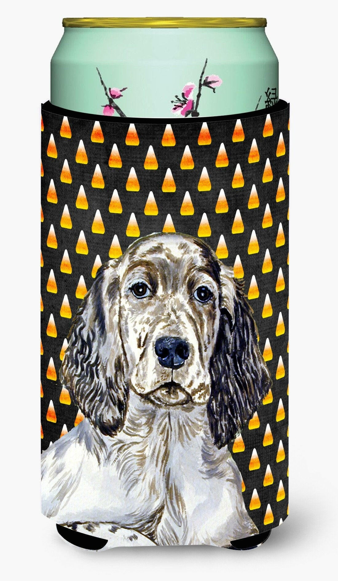 English Setter Candy Corn Halloween Portrait  Tall Boy Beverage Insulator Beverage Insulator Hugger by Caroline&#39;s Treasures