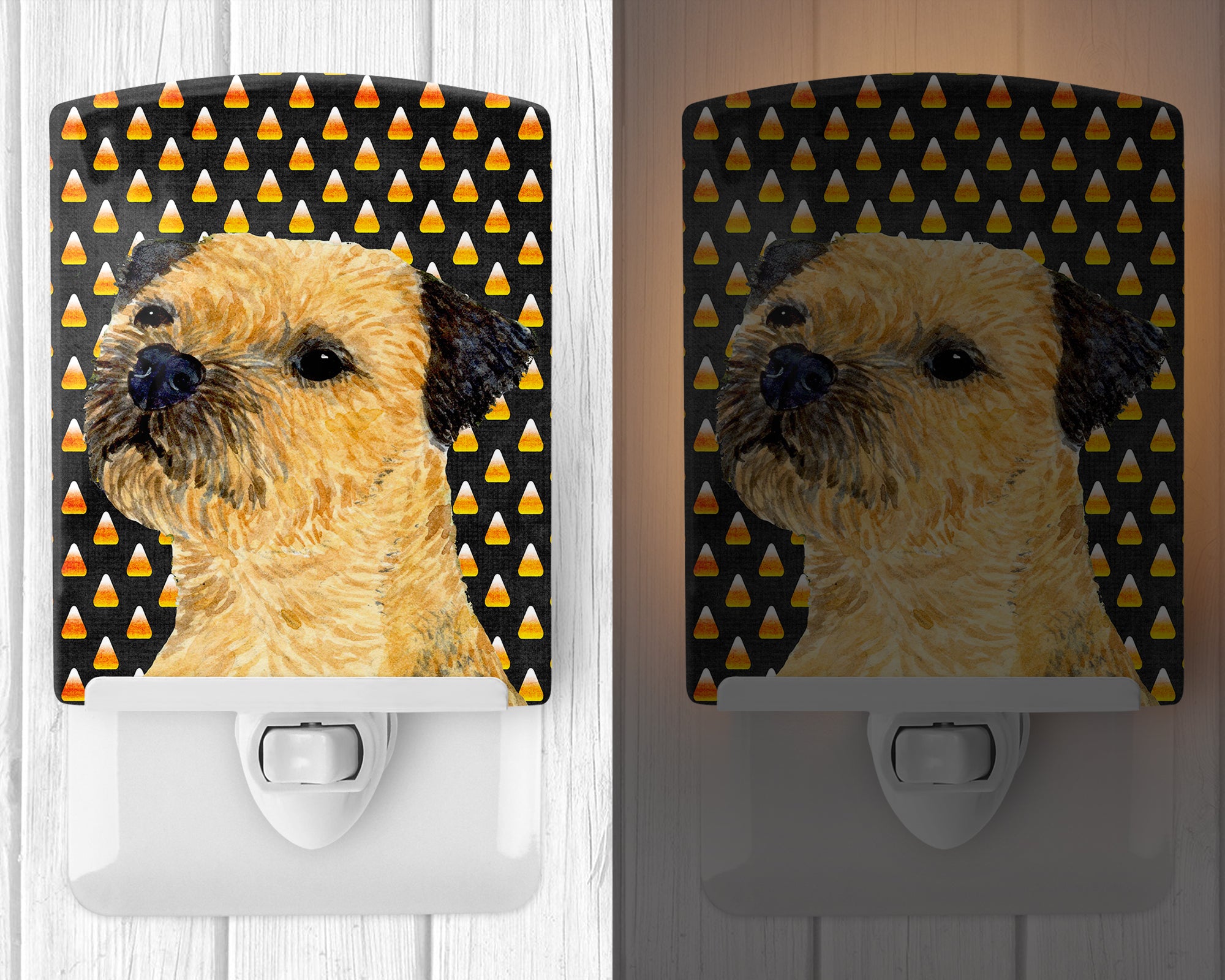 Border Terrier Candy Corn Halloween Portrait Ceramic Night Light LH9064CNL - the-store.com