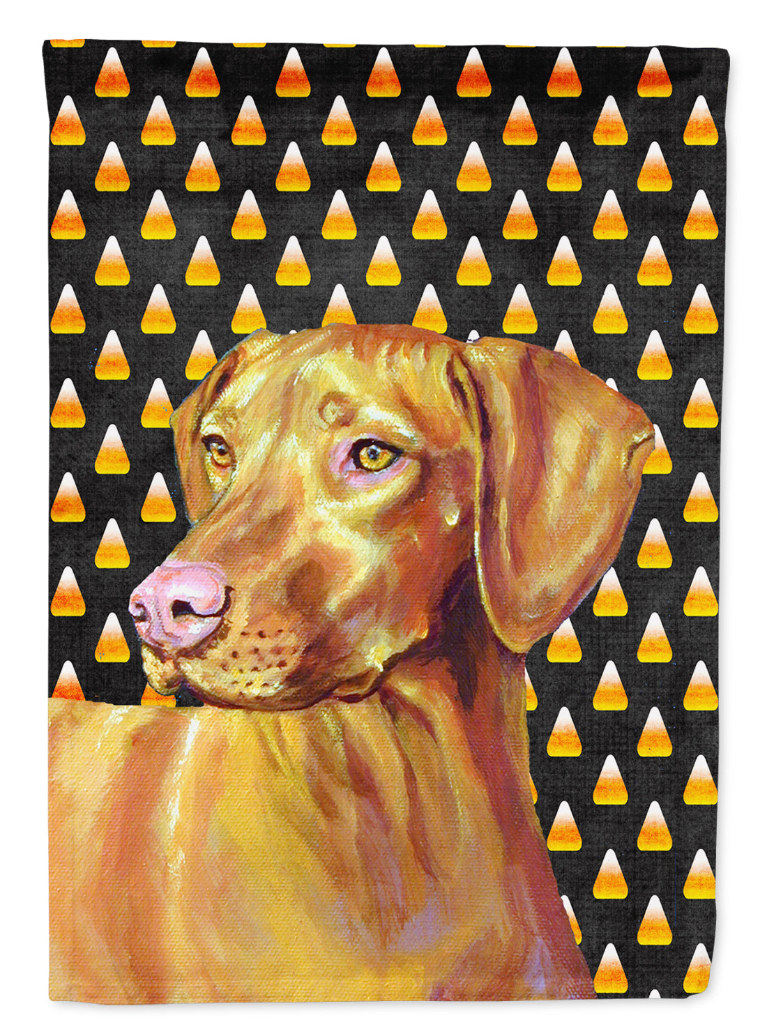 Vizsla Candy Corn Halloween Portrait Flag Canvas House Size  the-store.com.