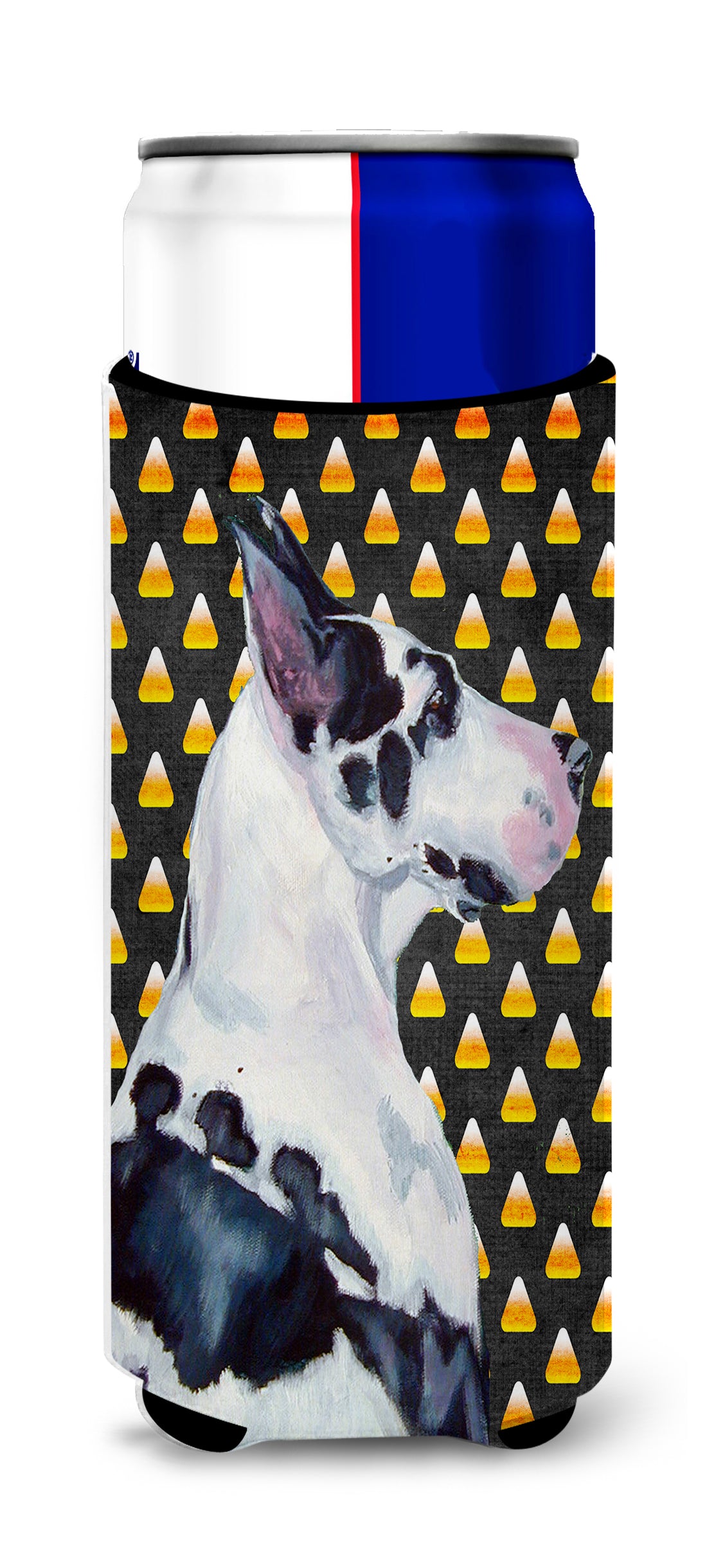 Great Dane Candy Corn Halloween Portrait Ultra Beverage Insulators for slim cans LH9067MUK.