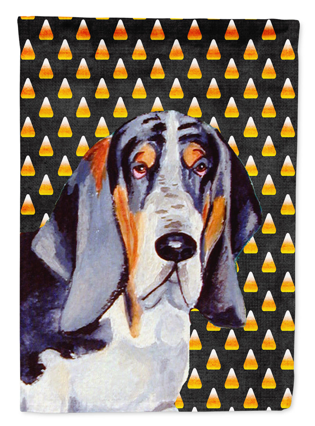 Basset Hound Candy Corn Halloween Portrait Flag Canvas House Size  the-store.com.