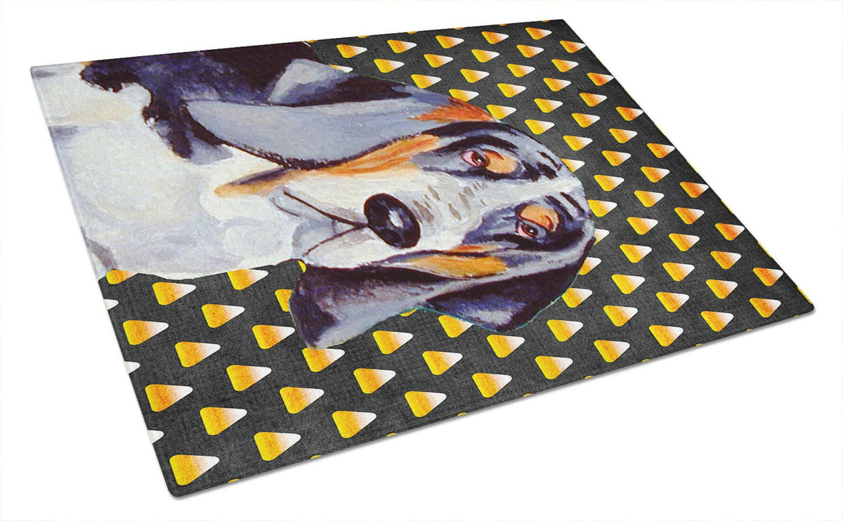 Basset Hound Candy Corn Halloween Portrait Glass Cutting Board Large by Caroline&#39;s Treasures