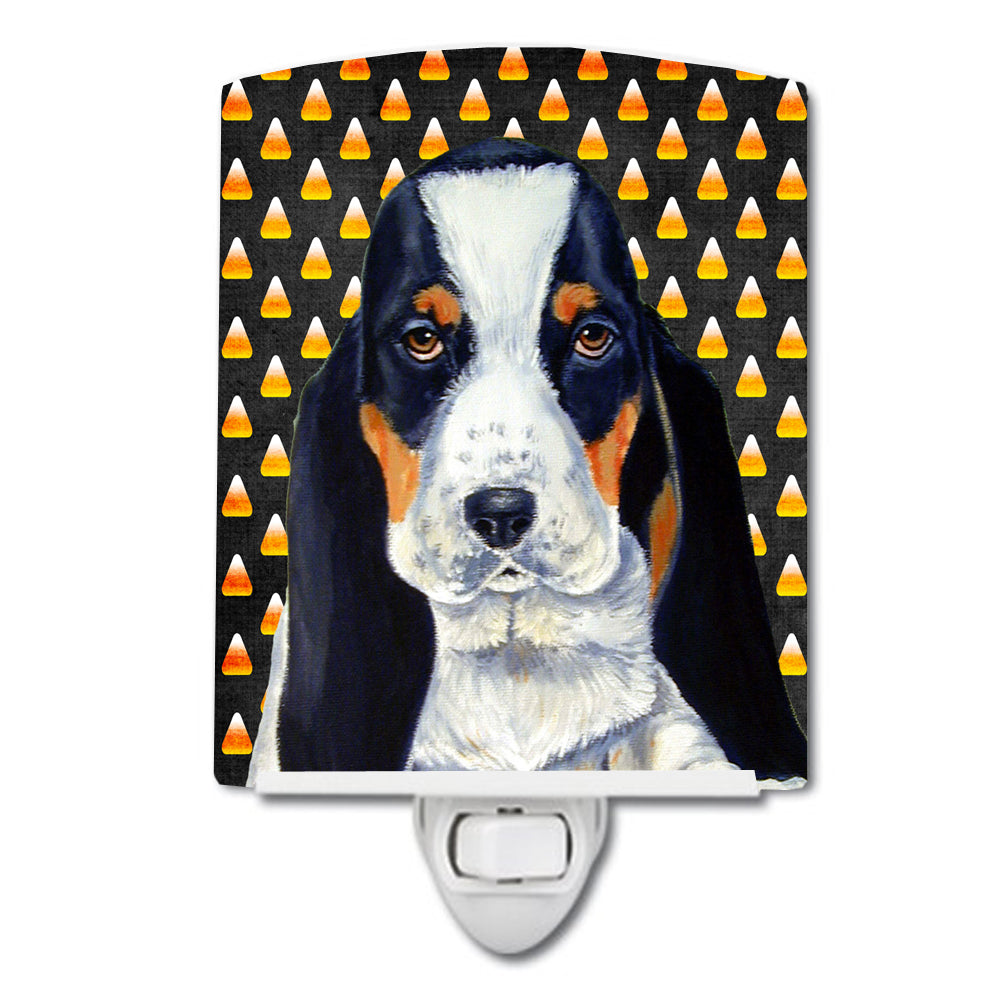 Basset Hound Candy Corn Halloween Portrait Ceramic Night Light LH9070CNL - the-store.com