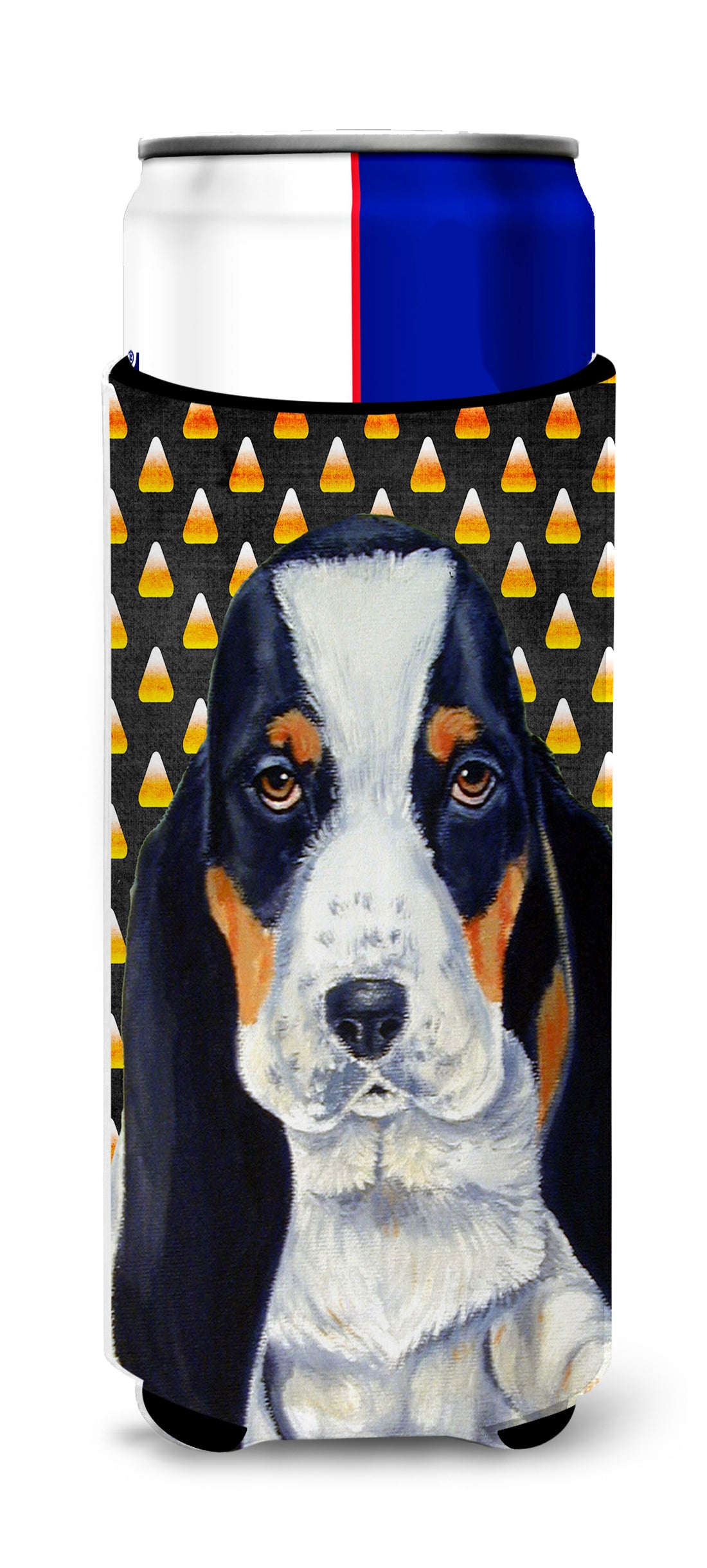 Basset Hound Candy Corn Halloween Portrait Ultra Beverage Insulators for slim cans LH9070MUK.