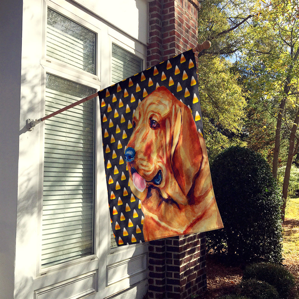 Bloodhound Candy Corn Halloween Portrait Flag Canvas House Size  the-store.com.