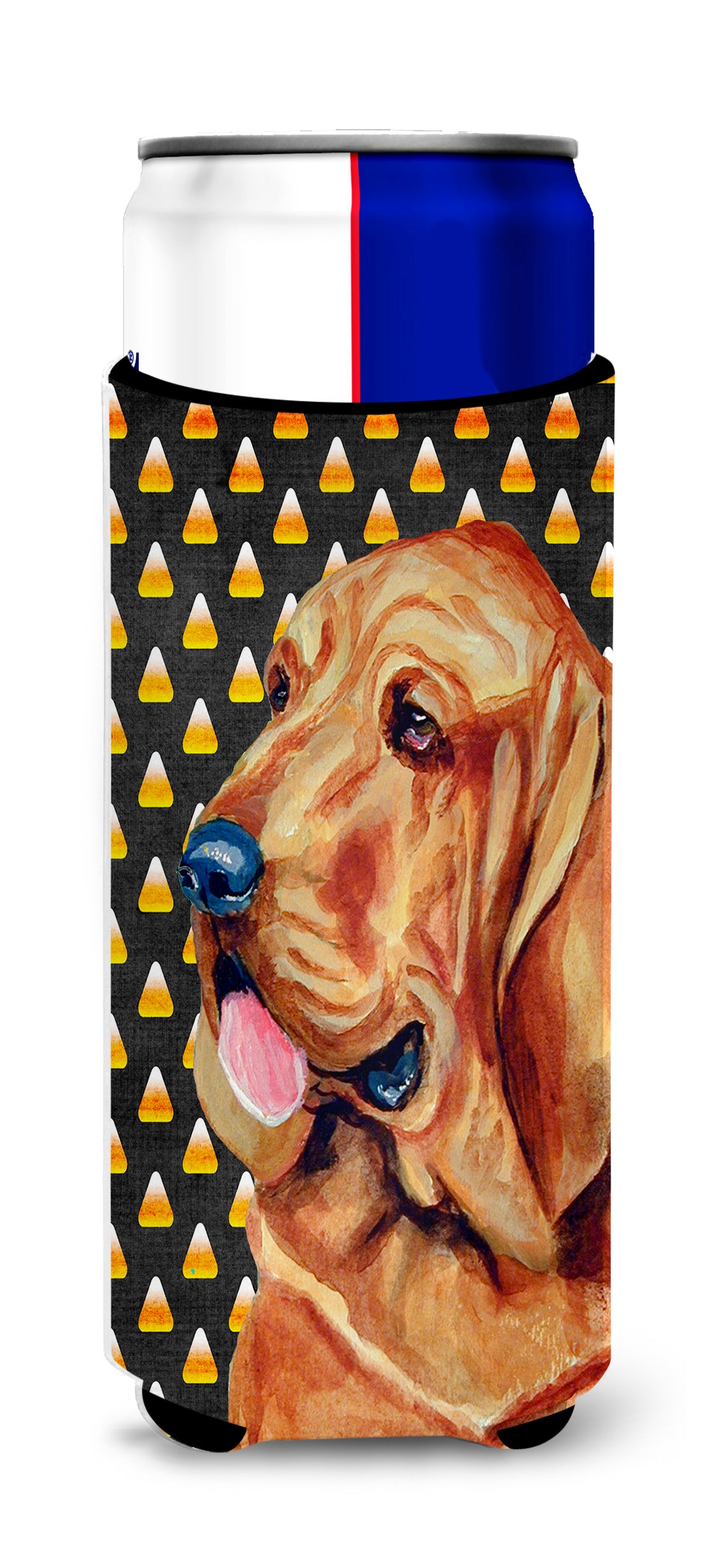 Bloodhound Candy Corn Halloween Portrait Ultra Beverage Insulators for slim cans LH9072MUK.