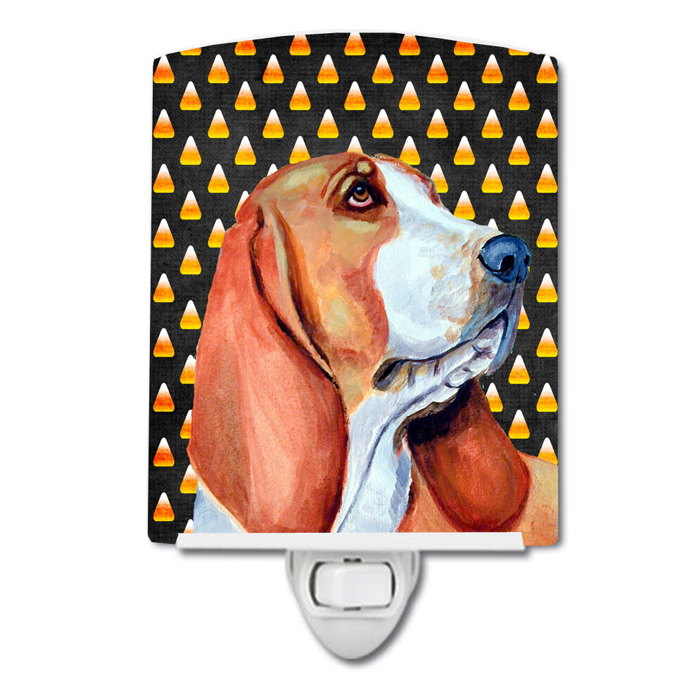 Basset Hound Candy Corn Halloween Portrait Ceramic Night Light LH9073CNL - the-store.com