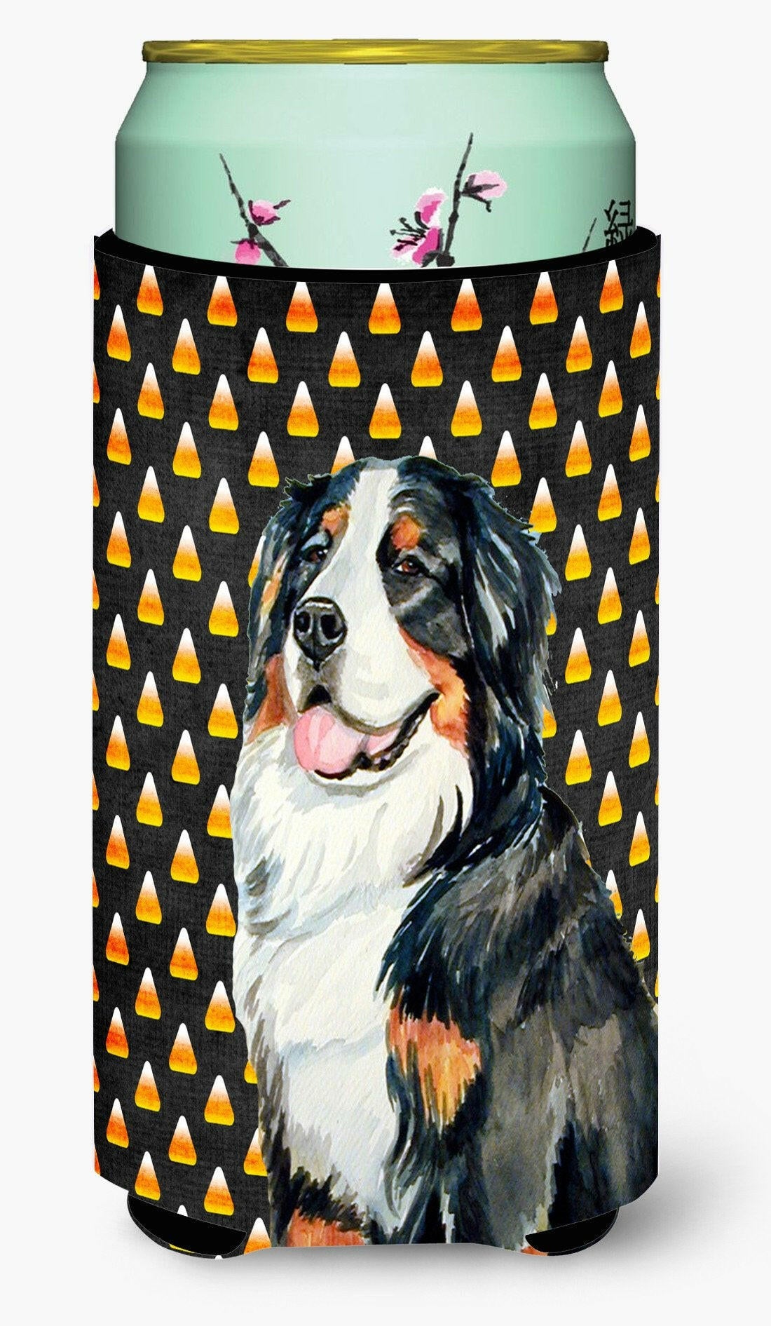 Bernese Mountain Dog Candy Corn Halloween Portrait  Tall Boy Beverage Insulator Beverage Insulator Hugger by Caroline&#39;s Treasures