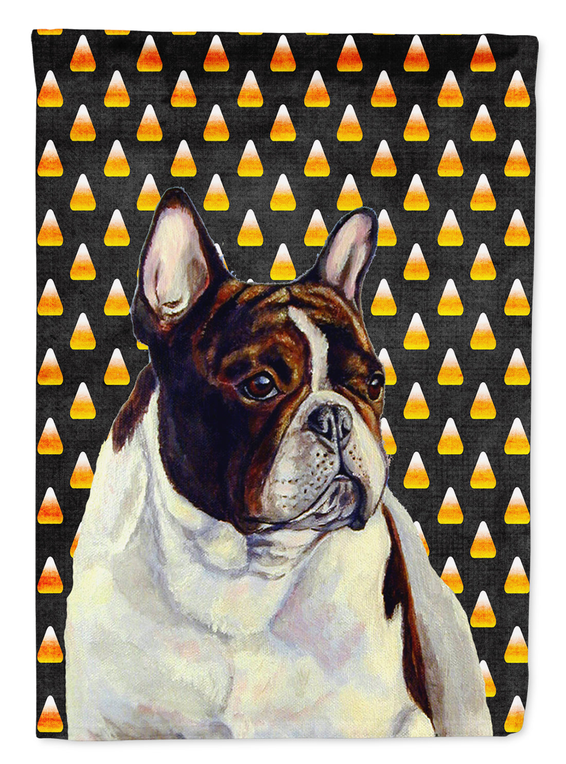 French Bulldog Candy Corn Halloween Portrait Flag Canvas House Size  the-store.com.