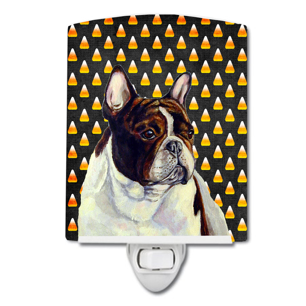 French Bulldog Candy Corn Halloween Portrait Ceramic Night Light LH9078CNL - the-store.com