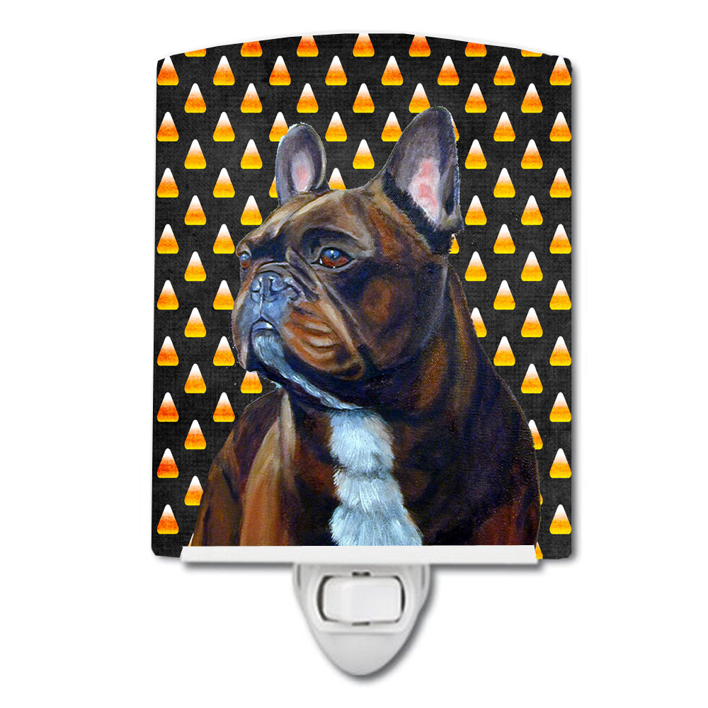 French Bulldog Candy Corn Halloween Portrait Ceramic Night Light LH9081CNL - the-store.com