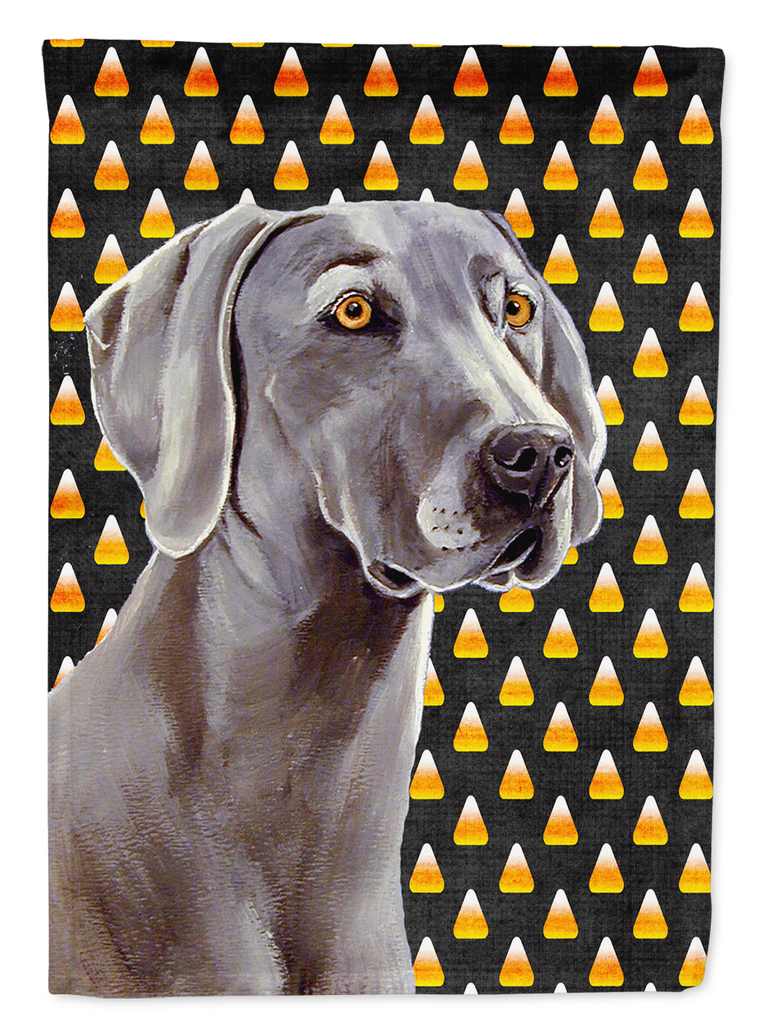 Weimaraner Candy Corn Halloween Portrait Flag Canvas House Size  the-store.com.