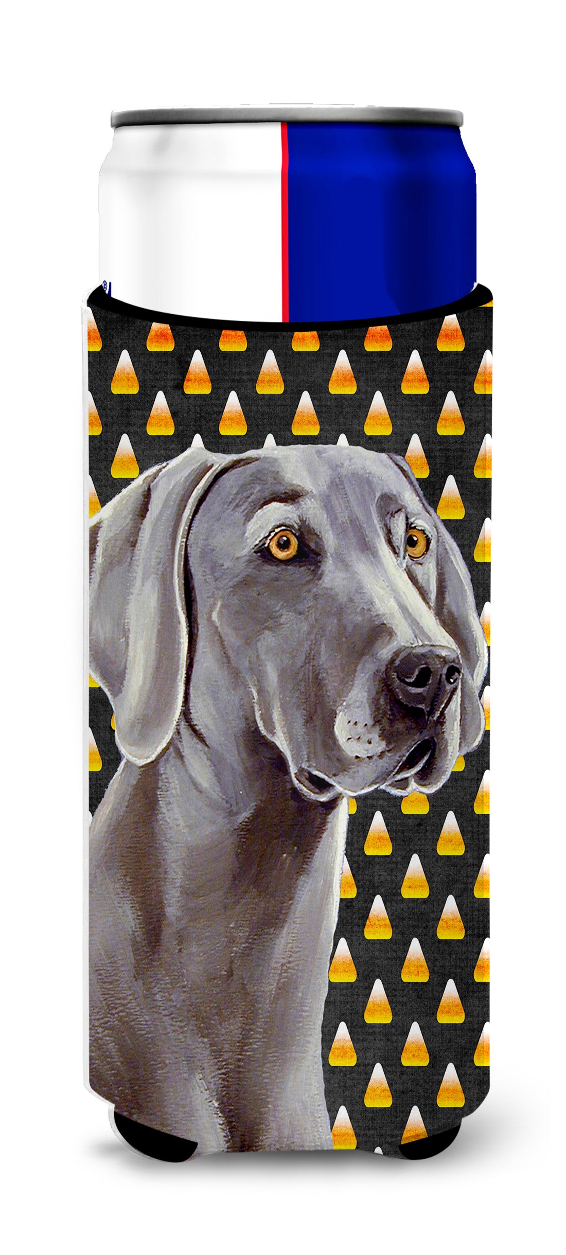 Weimaraner Candy Corn Halloween Portrait Ultra Beverage Insulators for slim cans LH9082MUK.