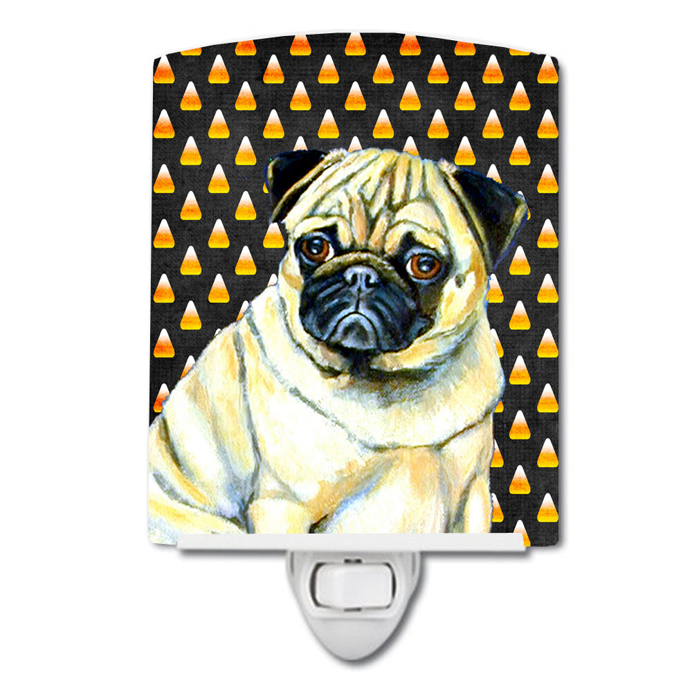 Pug Candy Corn Halloween Portrait Ceramic Night Light LH9083CNL - the-store.com