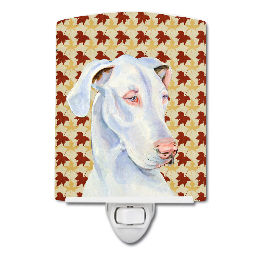 Great Dane Fall Leaves Portrait Ceramic Night Light LH9086CNL - the-store.com