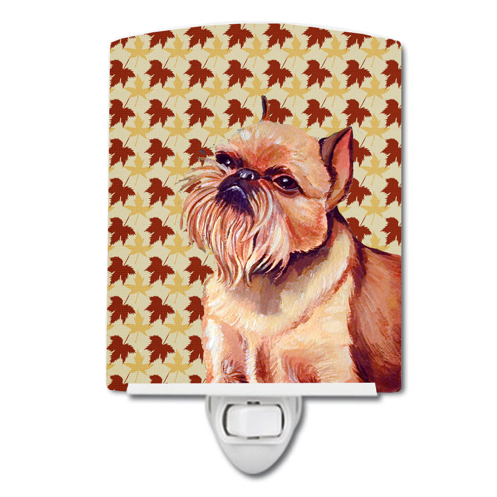 Brussels Griffon Fall Leaves Portrait Ceramic Night Light LH9089CNL - the-store.com