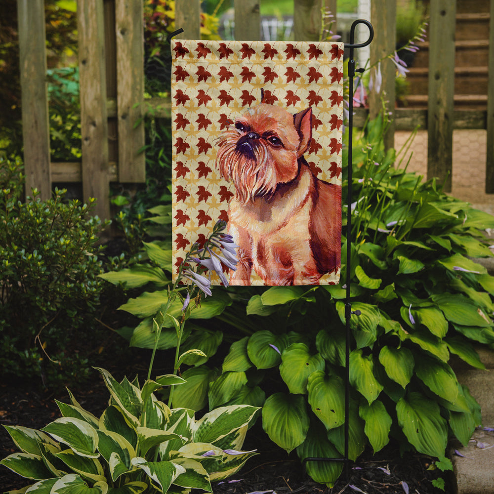 Brussels Griffon Fall Leaves Portrait Flag Garden Size.