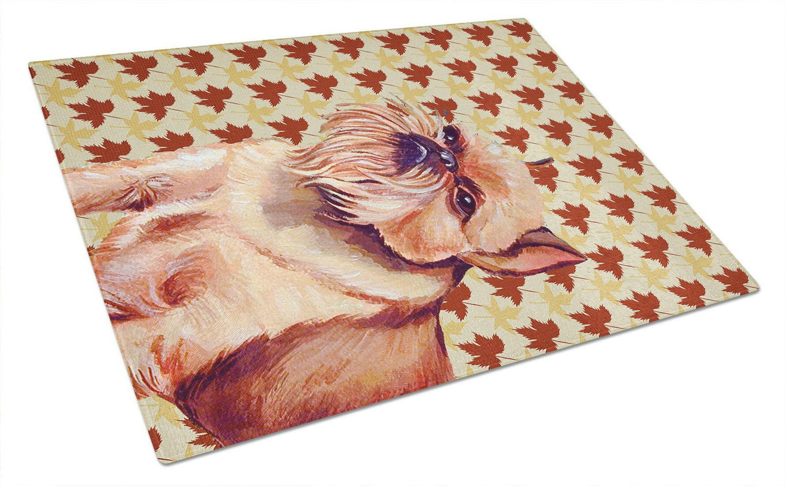 Brussels Griffon Fall Leaves Portrait Glass Cutting Board Large by Caroline's Treasures