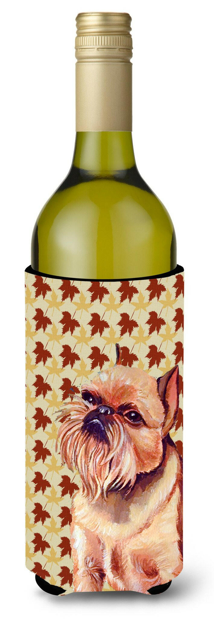 Brussels Griffon Fall Leaves Portrait Wine Bottle Beverage Insulator Beverage Insulator Hugger by Caroline's Treasures