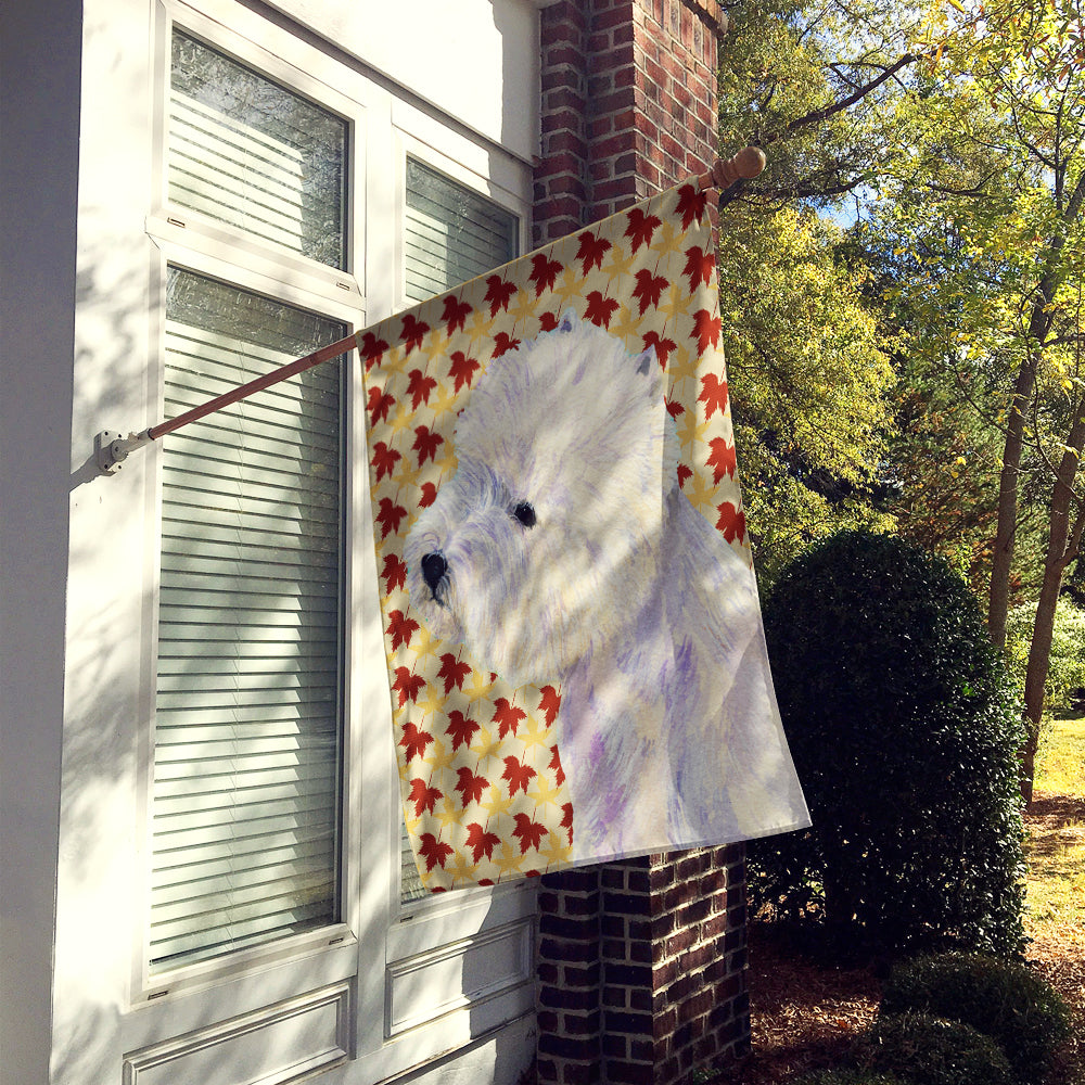 Westie Fall Leaves Portrait Flag Canvas House Size  the-store.com.