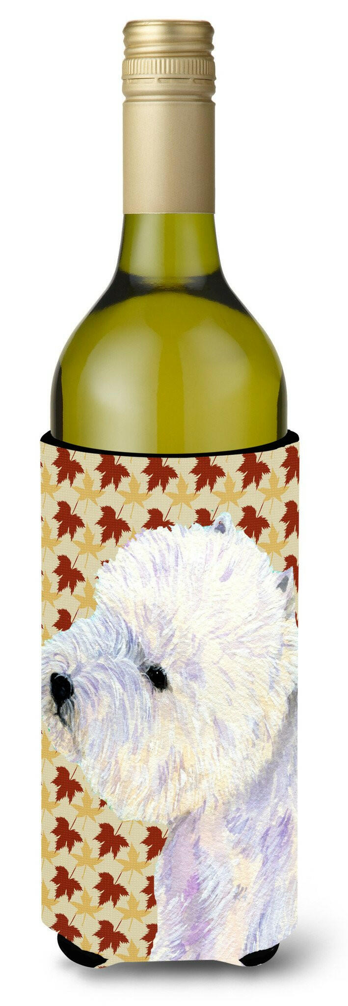 Westie Fall Leaves Portrait Wine Bottle Beverage Insulator Beverage Insulator Hugger by Caroline's Treasures