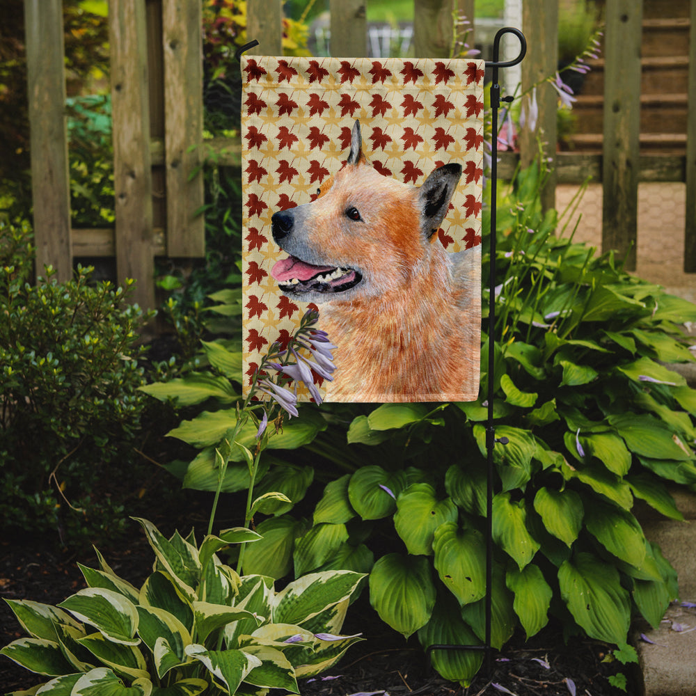 Australian Cattle Dog Fall Leaves Portrait Flag Garden Size.