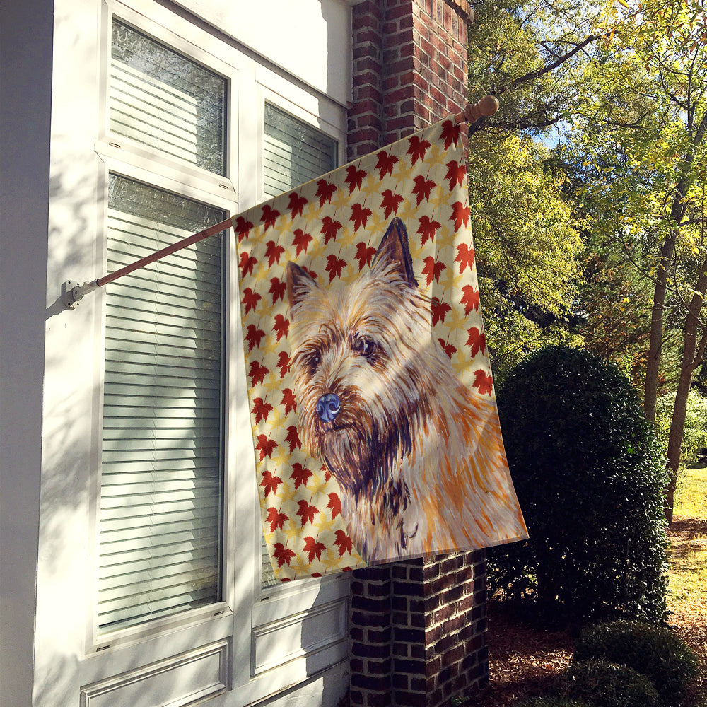 Cairn Terrier Fall Leaves Portrait Flag Canvas House Size  the-store.com.