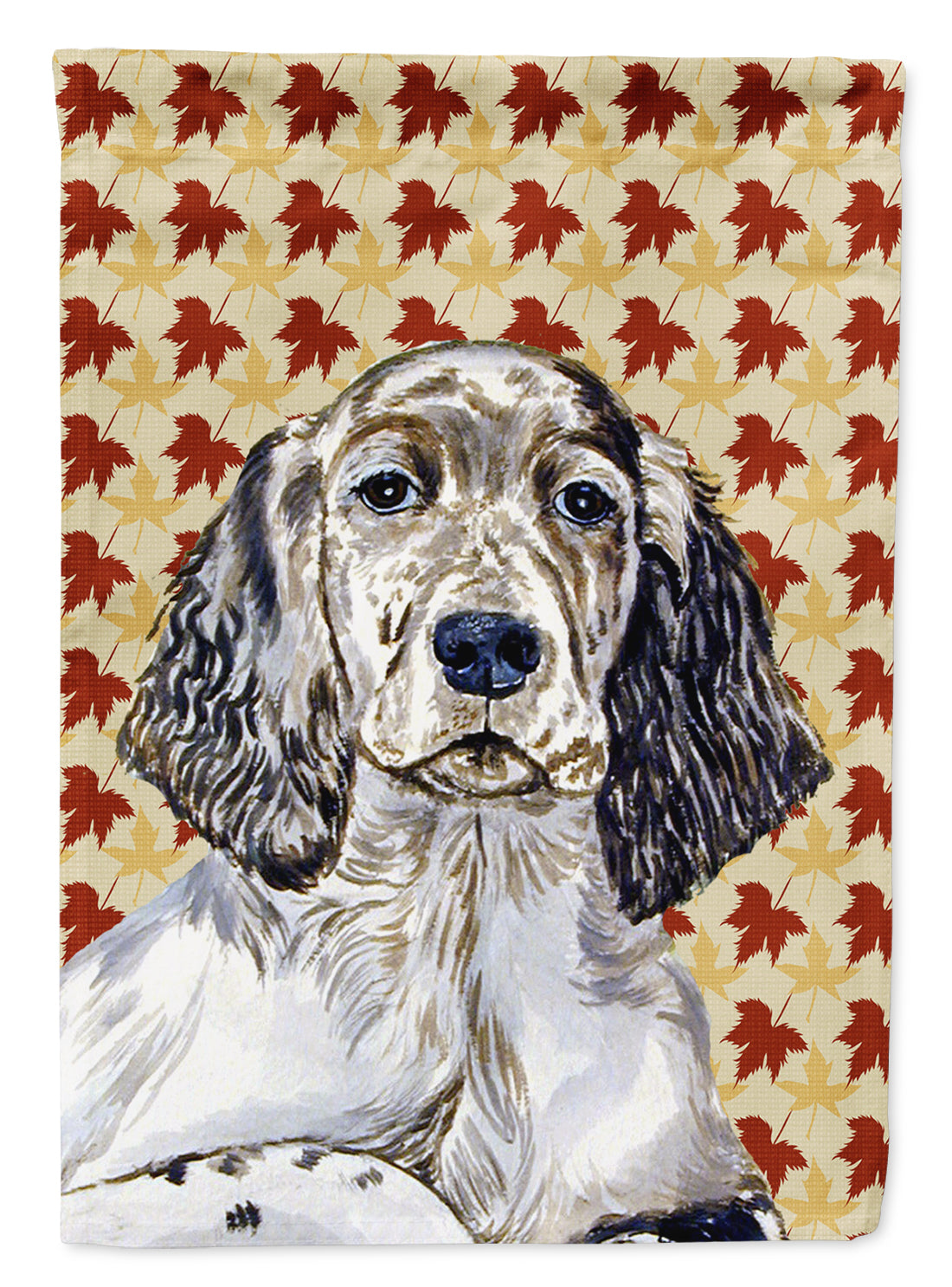 English Setter Fall Leaves Portrait Flag Canvas House Size  the-store.com.