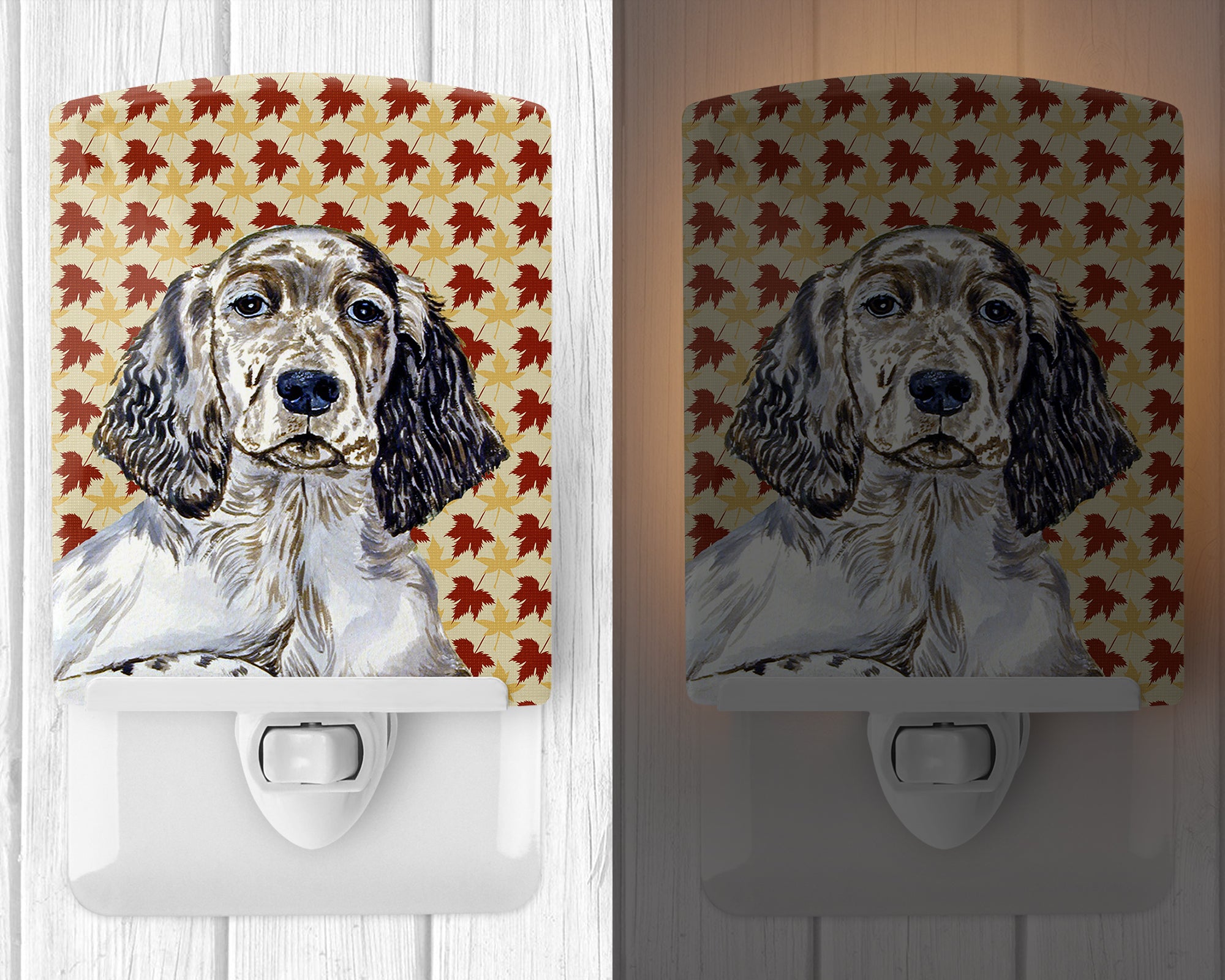 English Setter Fall Leaves Portrait Ceramic Night Light LH9097CNL - the-store.com