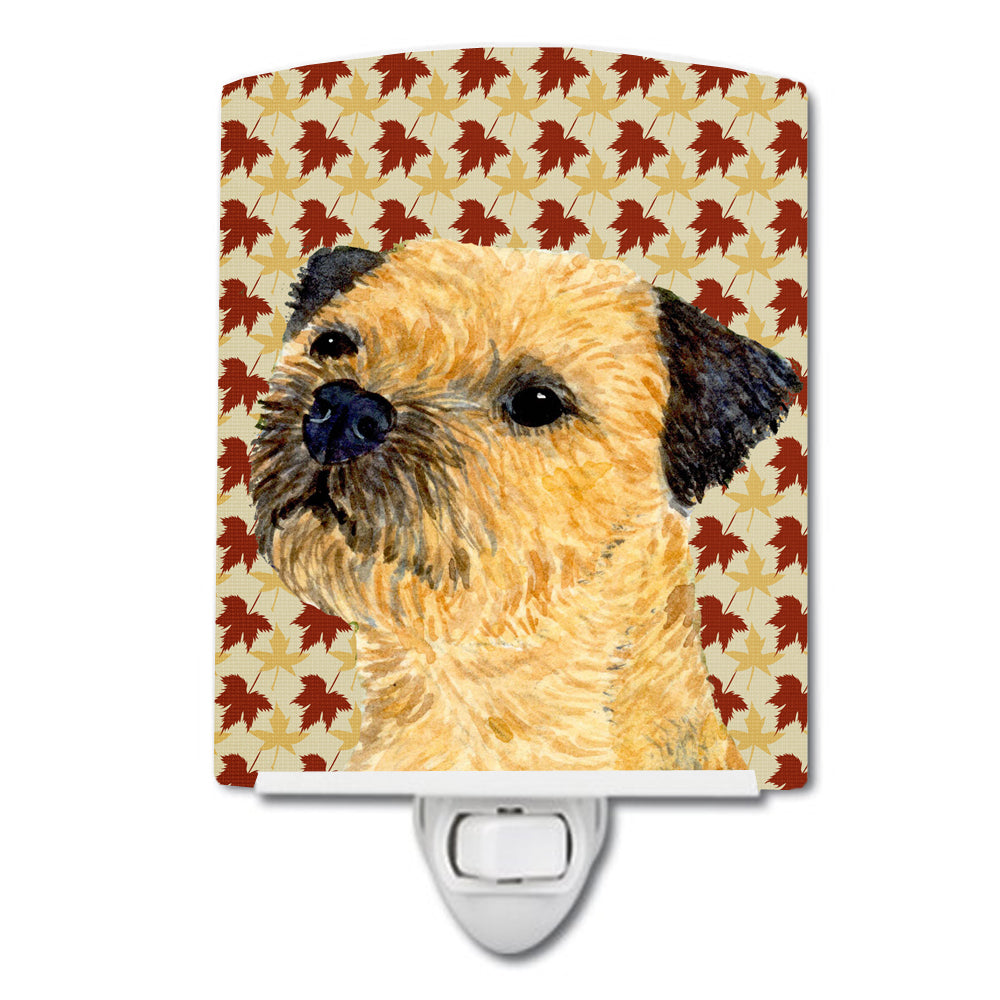 Border Terrier Fall Leaves Portrait Ceramic Night Light LH9098CNL - the-store.com